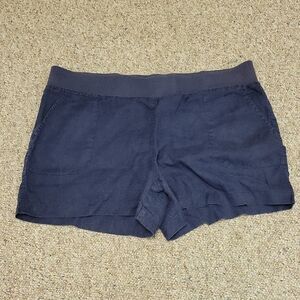 Allen Allen Women's Navy  Linen Shorts Sz X Large.